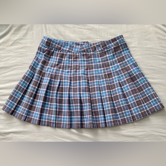 Aeropostale Dresses & Skirts - Aeropostale Blue and Brown Plaid Mini Skirt
